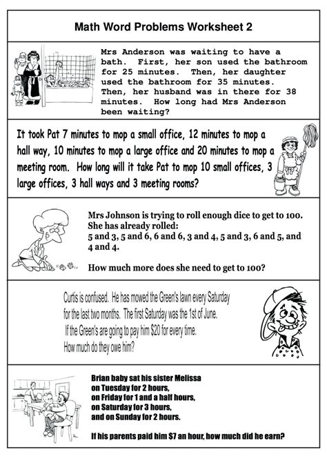 Math Grade 3 Worksheets Word Problems