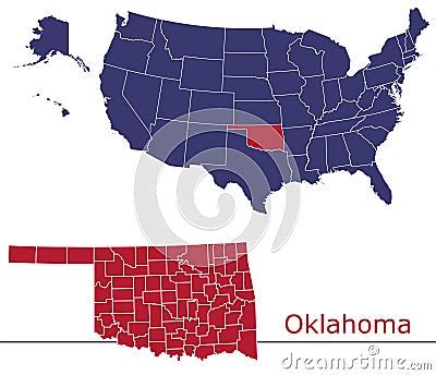 Oklahoma Counties Vector Map | CartoonDealer.com #171299663