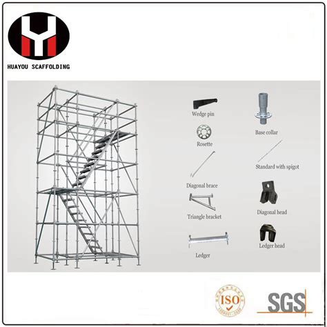 Vertical Standard With Spigot Ledger HD Pre Galvanized Steel Ringlock