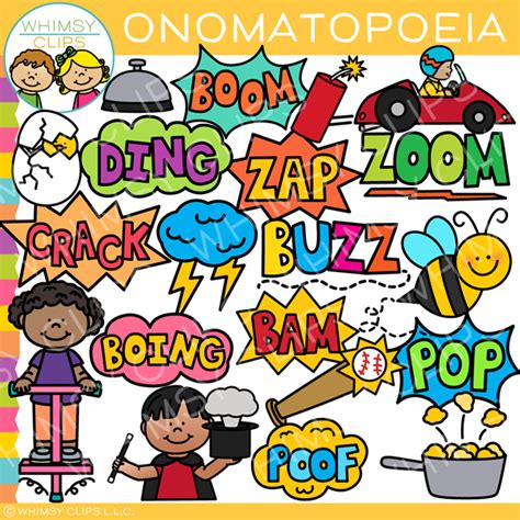 Onomatopoeia Figurative Language Clip Art Images And Illustrations Whimsy Clips