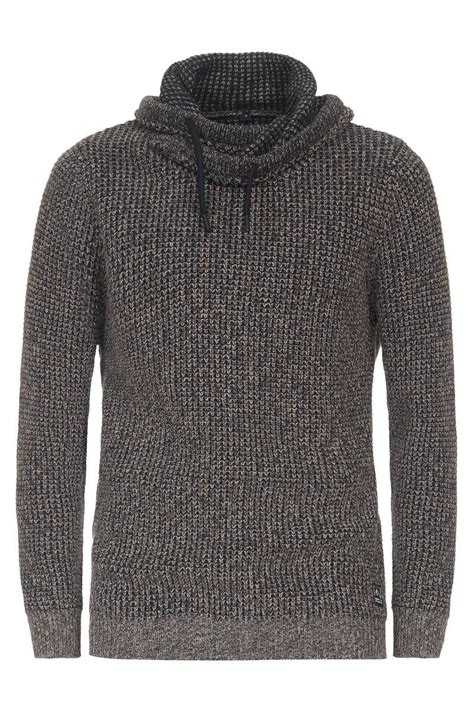 Casa Moda Casual Regular Fit Herren Trui Shawl kraag bruin | Overhemden.com