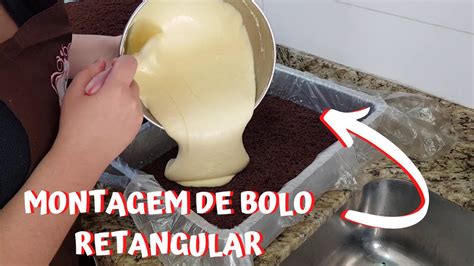 COMO MONTAR UM BOLO RETANGULAR Bolo Retangular Alto De 65 Fatias