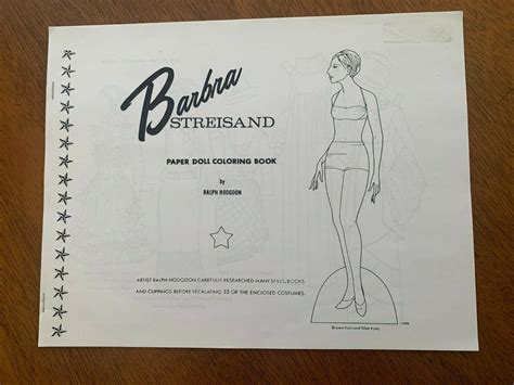 1979 Barbra Streisand Paper Doll Coloring Book By Ralph Hodgdon 55