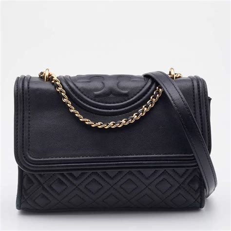 Tory Burch Black Leather Fleming Shoulder Bag Tory Burch | The Luxury ...