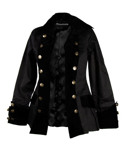 Ladies Pirate Jacket Black By Dracula Clothing Horror