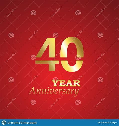 40 Year Anniversary Logo Vector Template Design Illustration Stock Illustration Illustration