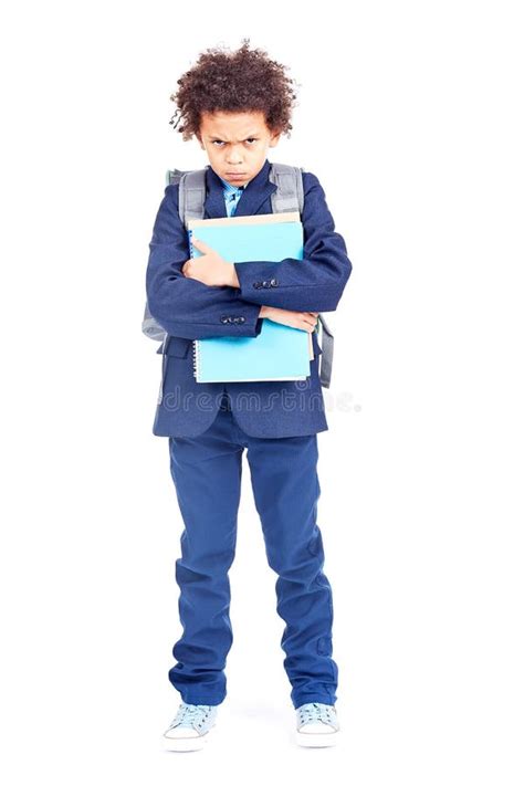 Estudante Na Farda Da Escola Foto De Stock Imagem De Descontentamento