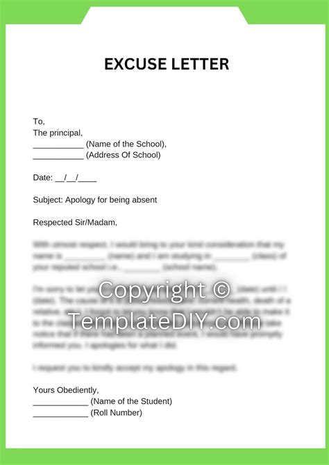 Excuse Letter for Student Sample with Examples [Word]