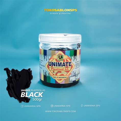 Jual Tinta Sablon Plastisol Unimate AS BLACK 500GR Shopee Indonesia