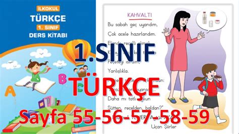 1 Sınıf Türkçe Ders Kitabı Sayfa 55 56 57 58 59 Kahvaltı Metninin