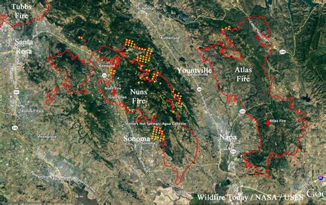 Nuns Fire continues to spread while the Atlas Fire slows - Wildfire Today