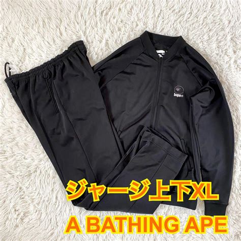 A BATHING APE セットアップ ジャージ上下 ブラック 刺繍ロゴ 驚きの価格が実現 49 0 割引 geyrerhof