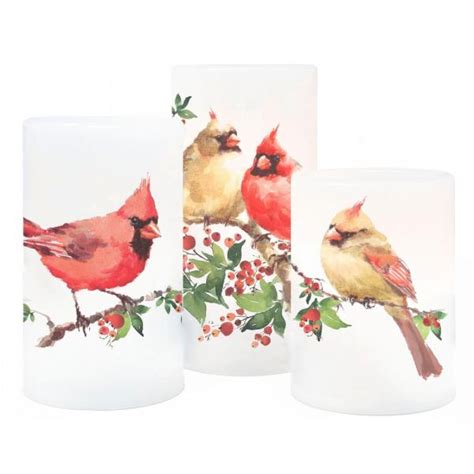 Led Cardinal Candle Set Three Bears General Store