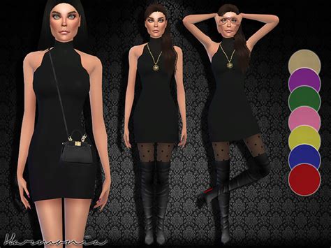 The Sims Resource Bodycon Stretch Turtleneck Dress By Harmonia • Sims 4 Downloads