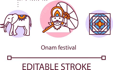 Onam Festival Concept Icon Culture Hinduism Elephant Vector, Culture ...