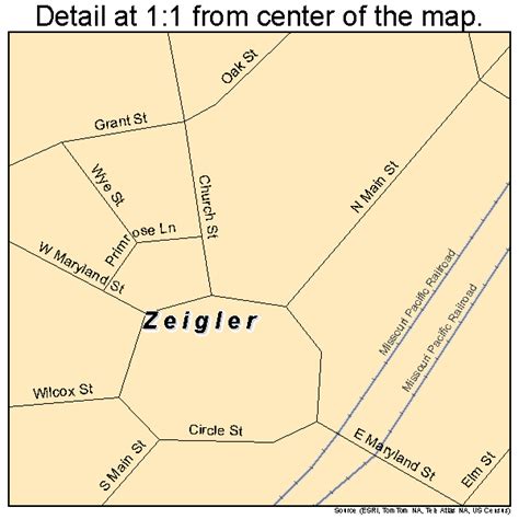 Zeigler Illinois Street Map 1784155