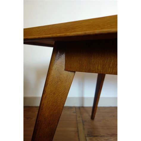 Oak Vintage Dining Table With Compass Legs S