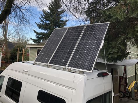 Tilting Solar panel install — Sunlight and trees