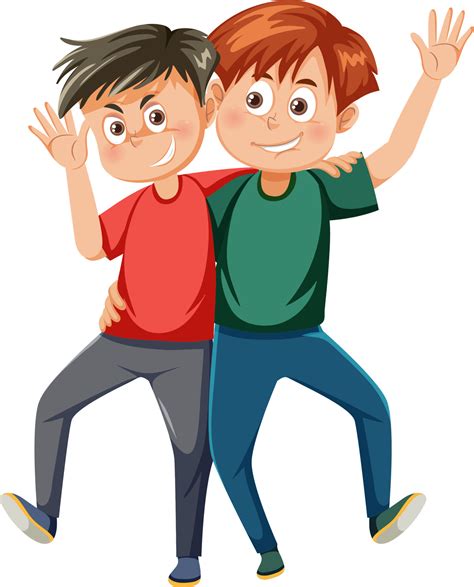 Best Friends Boys Cartoon Character 8134512 Vector Art At Vecteezy