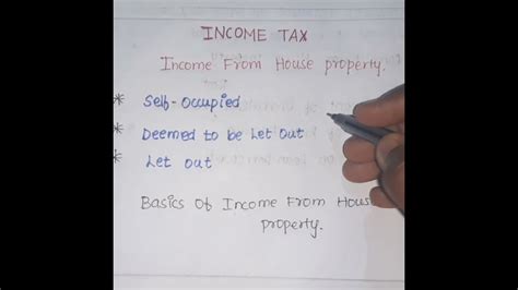 Basics In Income From House Property Income Tax Self Occupied Let