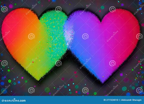 A Colorful Painted Heart On A Black Background Stream Of Love