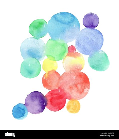 Watercolor Rainbow Circles Watercolor Abstract Background Hand