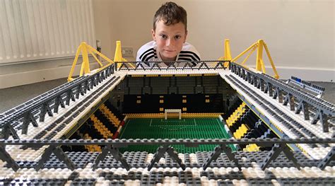 Young LEGO fan builds German football stadiums