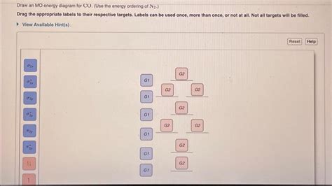 Solved Draw an MO energy diagram for CO. (Use the energy | Chegg.com