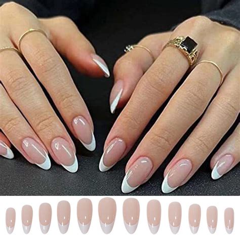 Appuyez Sur Les Ongles Français Blanc Dégradé Ongles Décor Ongles