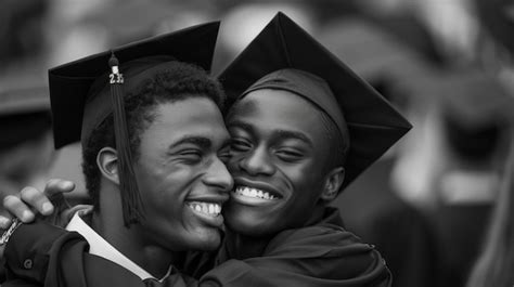 Premium Photo | Two young students hugging on graduation ceremony ...