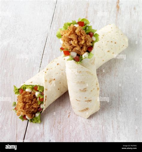 fried chicken wraps Stock Photo - Alamy