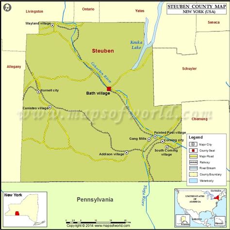 Steuben County Map Map Of Steuben County New York