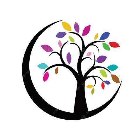 Colourful Tree Logo Vector, Tree Logo Design, Colourful Logo Design