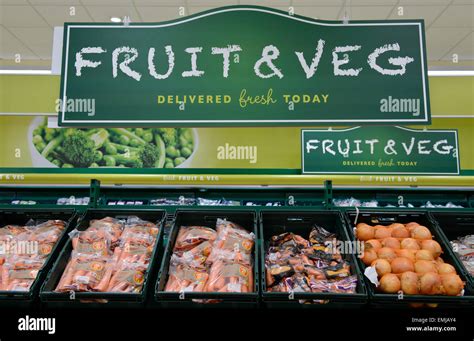 Fresh Fruit And Veg Display In A British Supermarket Stock Photo Alamy