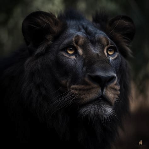 Melanistic Lion