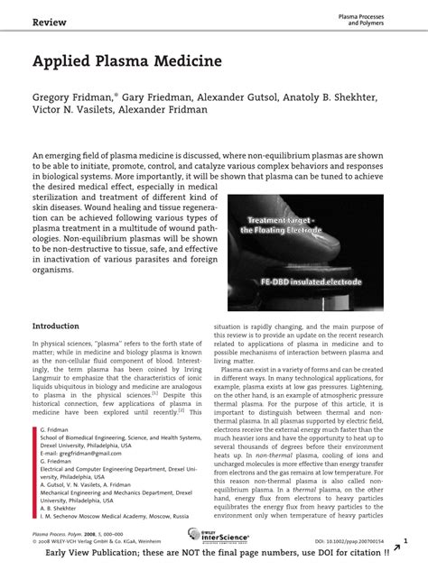 (PDF) Plasma medicine