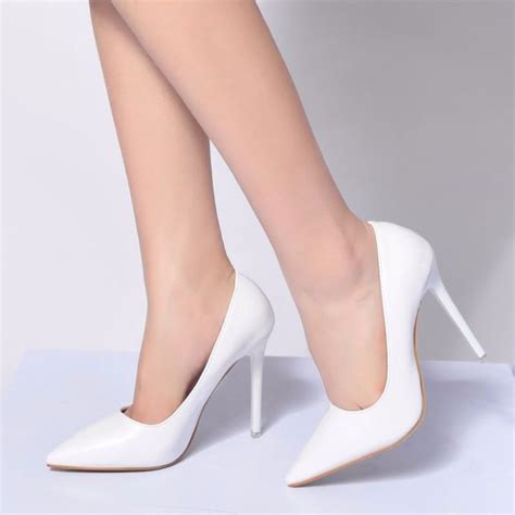 High Heel White Pumps Heels Patent Stilettos White Pumps Heels White