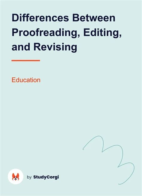 Differences Between Proofreading Editing And Revising Free Essay