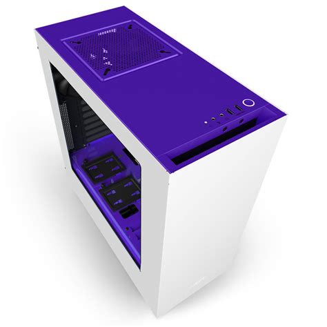 Nzxt S340 White Purple Mid Tower Gaming Case