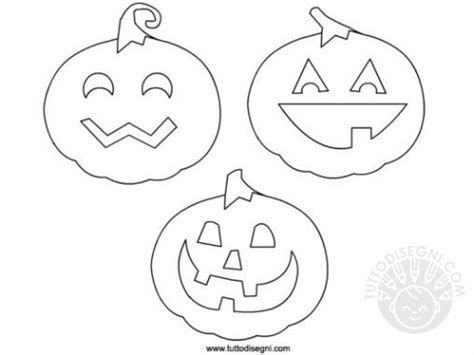 Zucche di Halloween da colorare - TuttoDisegni.com