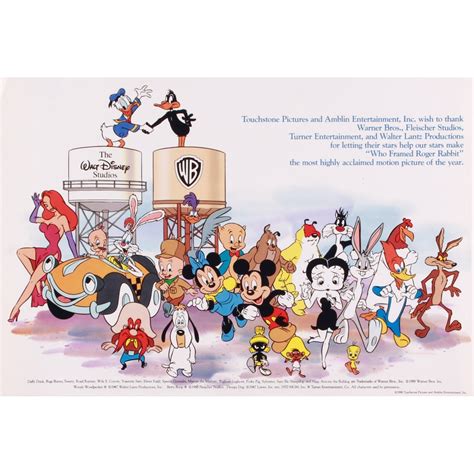 Walt Disney Studios & Warner Brothers 12x17.5 "Who Framed Roger Rabbit ...