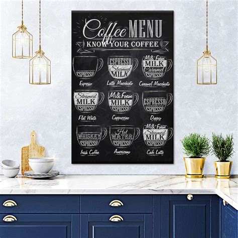 Chalkboard Coffee Menu Wall Art | Digital Art