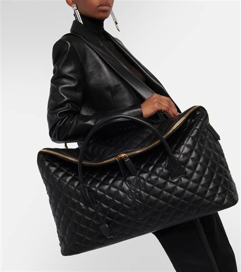 Es Giant Quilted Leather Travel Bag In Black Saint Laurent Mytheresa