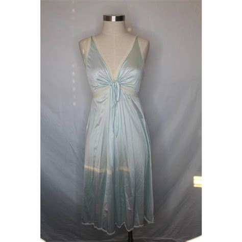 Vintage S Miss Elaine Pale Blue Nightgown With Depop