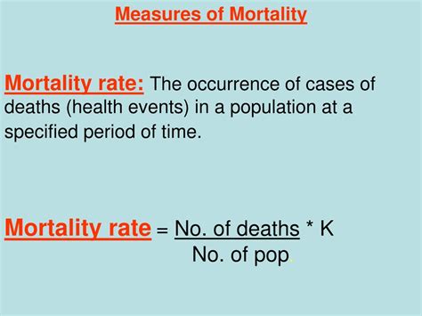 Ppt Measures Of Mortality Powerpoint Presentation Free Download Id 9136993