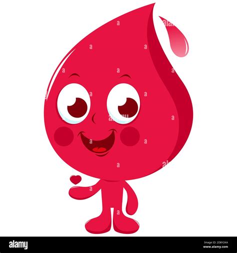 Cartoon character heart blood drop Cut Out Stock Images & Pictures - Alamy