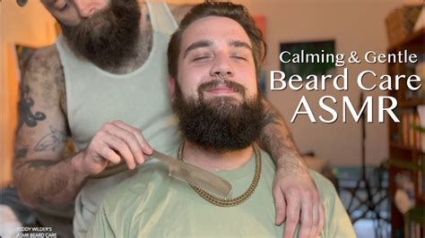 Male On Male Beard Care Gentle Beard Scratching And Brushing Asmr Metal Comb Tapping Noises