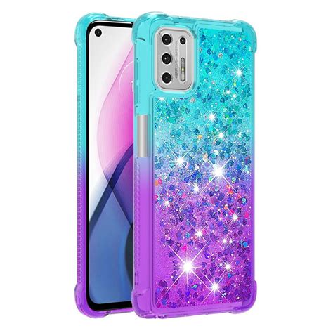 Case For Motorola Moto G Stylus 2021 Liquid Glitter Flowing Sparkle Moving Cover Clear Bumper