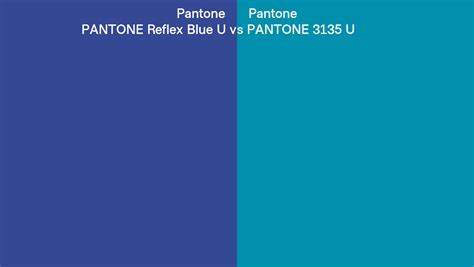 Pantone Reflex Blue U Vs Pantone 3135 U Side By Side Comparison