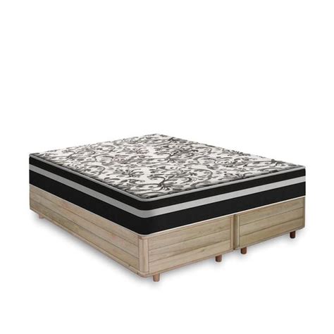 Cama Box Queen R Stica Colch O De Molas Anjos Black Graphite